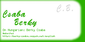 csaba berky business card